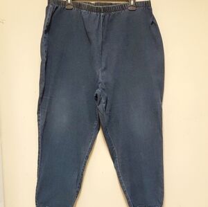 Liz&Me Vintage Women' Plus Size Dark Denim Elastic Waist 24WP Cropped Jeans